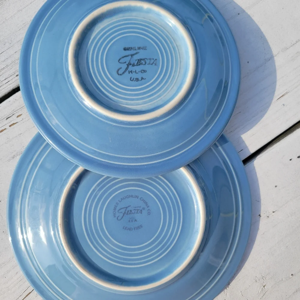 Fiesta Periwinkle Small Plates (2) Post 86 Fiestaware Bread Salad Dessert GUC